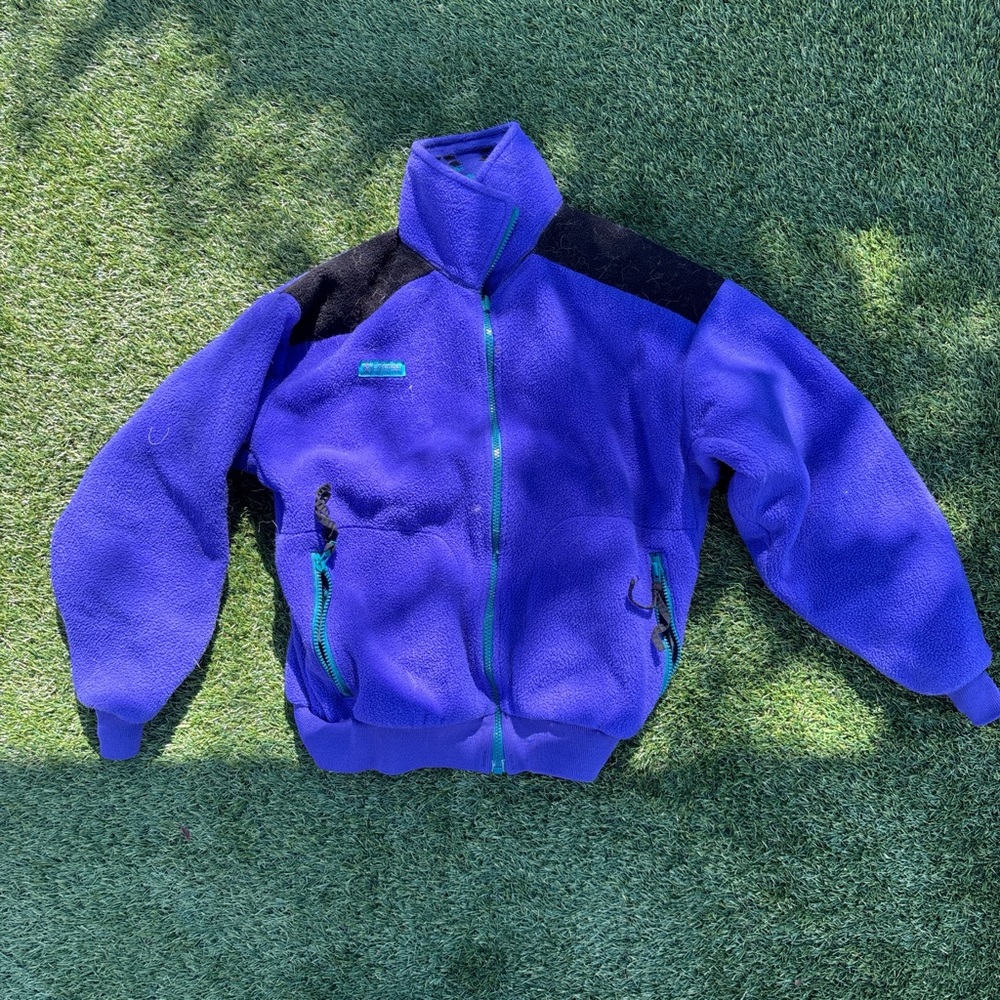 Columbia purple and black vintage fleece zip-up jacket